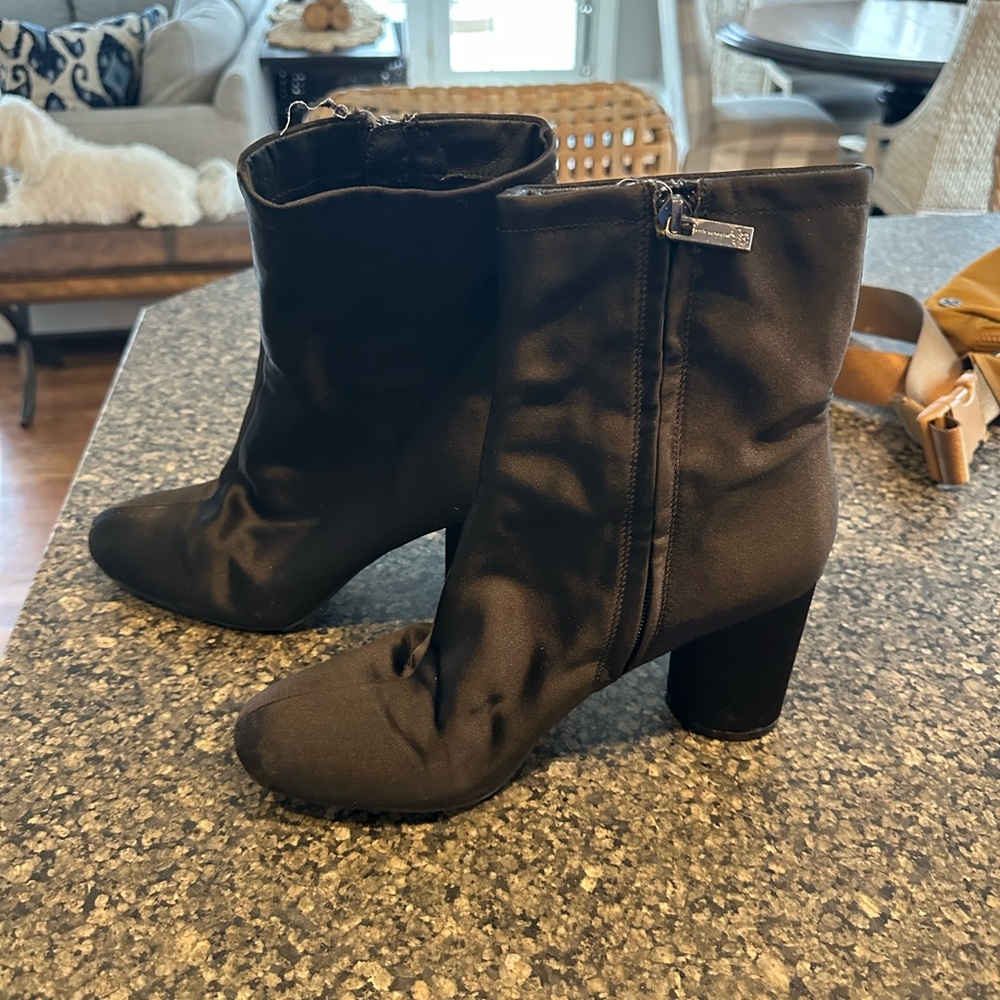 Satin booties